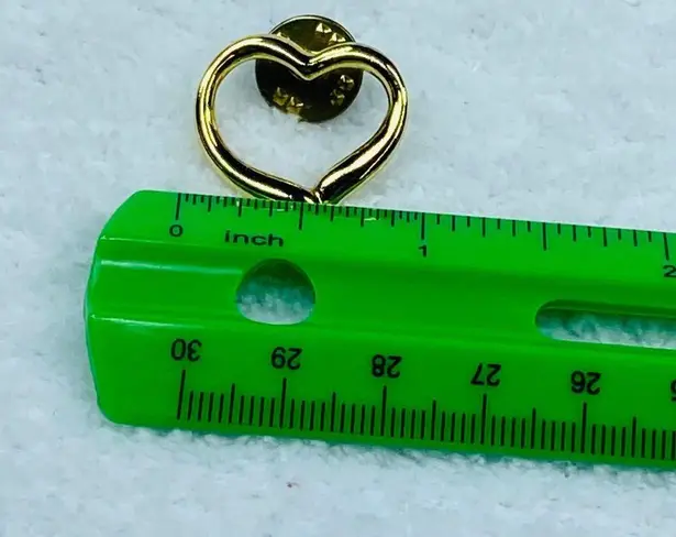 Gold Color Metal Open Heart Shape Tie Tack Lapel Jewelry Pin Brooch