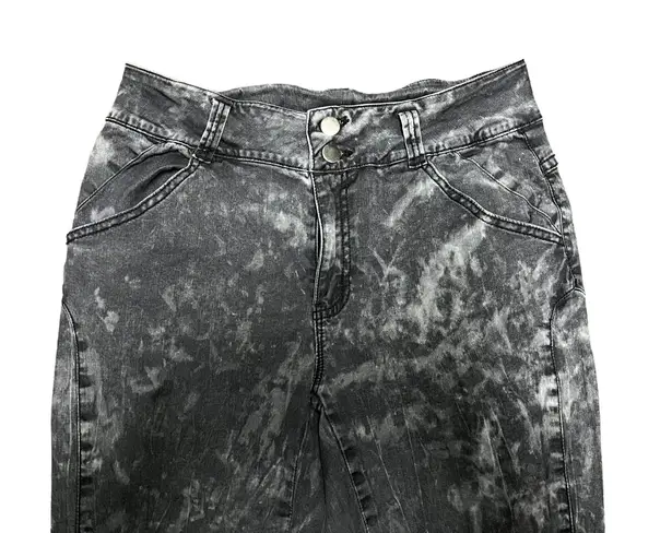 Soft Surroundings Y2K hip hugging acid wash floral embroidered rhinestone stretch skinny jeans 28