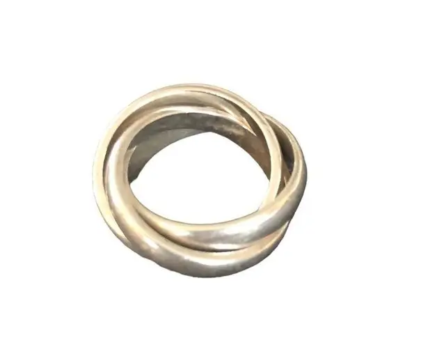 Silver .925 Triple Intwined Ring Sz.7 Simplistic