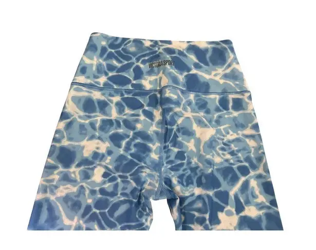 Victoria Sport Capri Leggings High Waist Blue Water Print Athleisure S