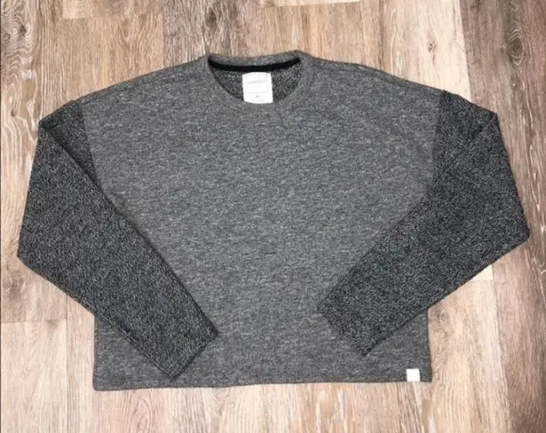 Jason Scott Heather Gray Cropped Drop Shoulder French Terry Sweatshirt XS NWT