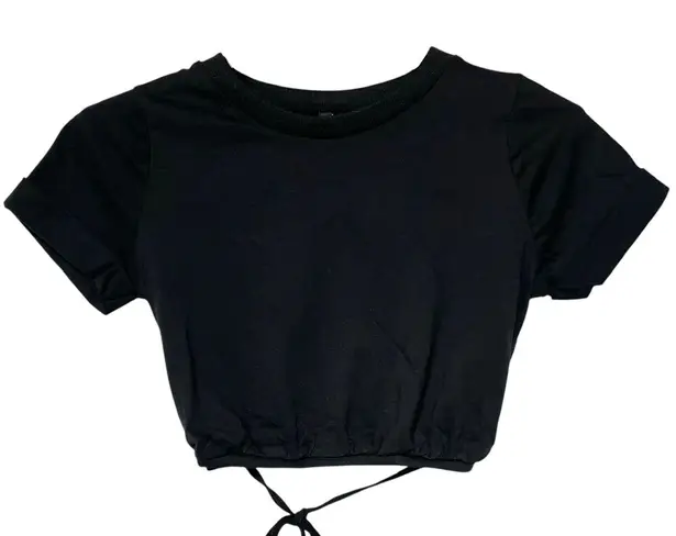 New AsYou Tie Waist Cropped Crewneck Short Sleeve T