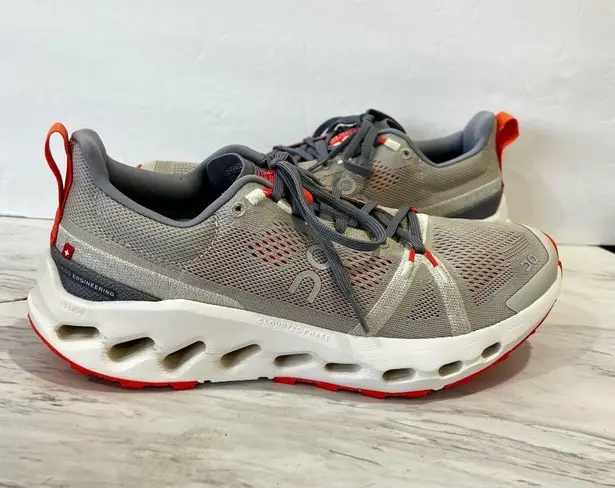 on cloud On Running Cloudsurfer Trail Women's Size 10.5 Athletic Shoes Gray Orange Ivory