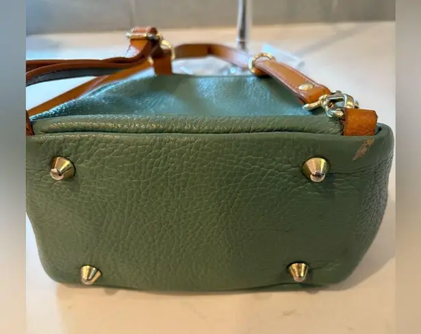Divina Firenze Green Italian Leather Mini Backpack Crossbody Bag