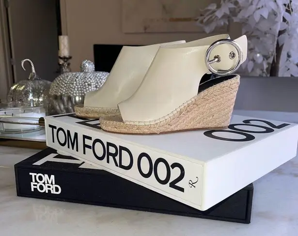 CELINE Céline Womens 35 Milk Calfskin Leather Open Toe Espadrille Sandal