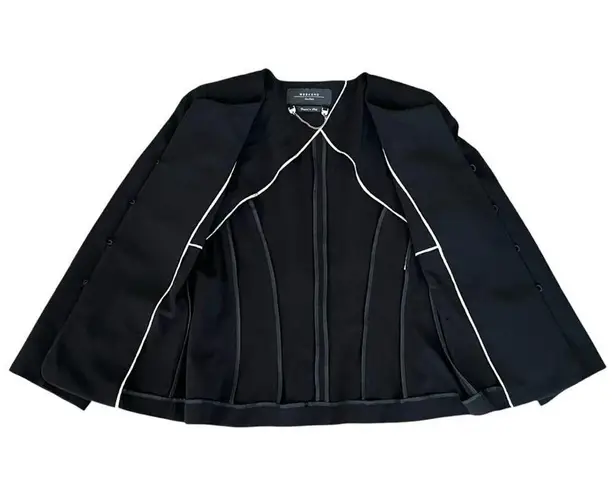 Weekend Max Mara Women’s Black Cropped Y2K 3/4 Length Sleeve Pocket Black Blazer Size XS