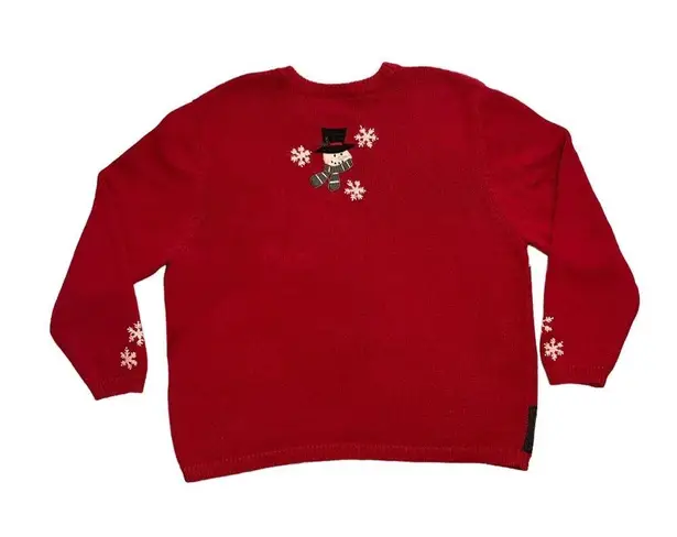 Croft & Barrow Vintage  Ugly Christmas Sweater Patchwork XL Embroidery Snowman‎