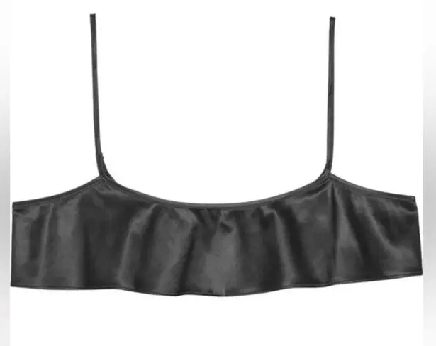 SKIMS NWOT Onyx Black Shine Satin Crop Camisole