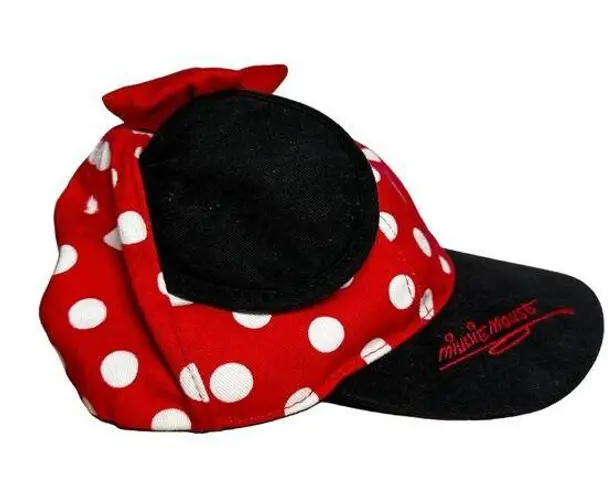 Disney  Parks Baseball Cap Minnie Mouse Ears Cotton Snap Back Polka Dot OS