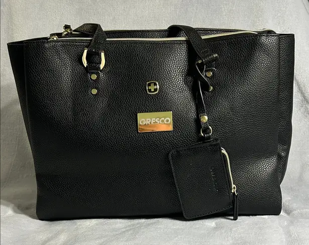 Swiss Gear RosaLyn 14” Laptop Black Leather Tote Bag