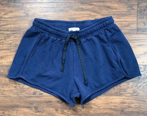 ALBION FIT • navy blue 100% cotton shorts lounge pj cozy knit terry sweatshirt
