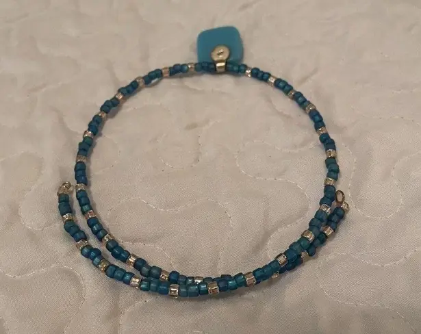 Women’s Bead Costume Necklace Beaded Blue Glass Choker