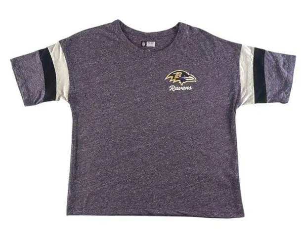 NFL Team Apparel NFL Baltimore Ravens Women's Weak Side Blitz Marled Short Sleeve T-Shirt, Small