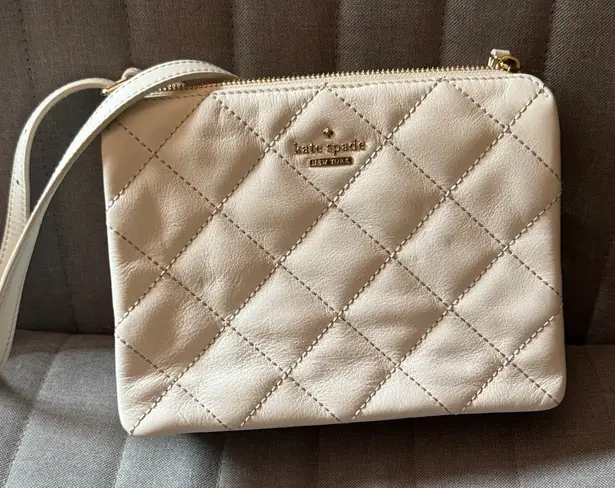 Kate Spade  Cream Quilted Crossbody Bag