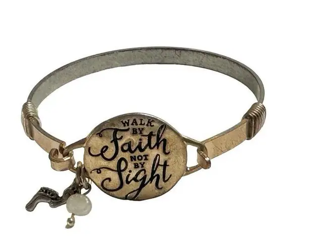 Walk by faith inspirational bangle bracelet