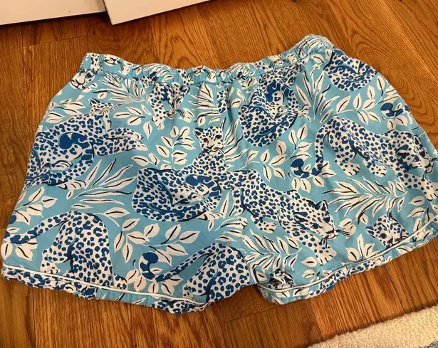 Printfresh x Anthropologie Pajama Shorts Blue Cheetah print size Large - Image 5