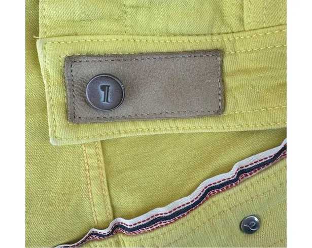 Pilcro and the Letterpress Canary Yellow Cropped Denim Jacket Button Up Small