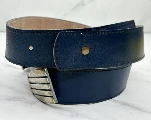 Vintage Blue Bruno Val  Leather Concho Belt Size Small S Womens