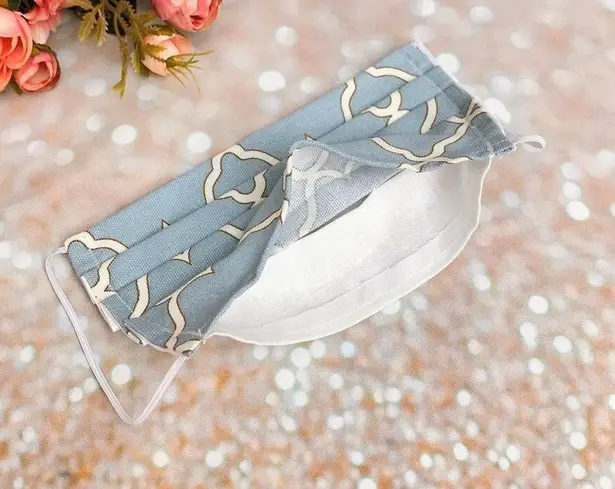 Baby Blue Pattern Premium Cotton Face mask