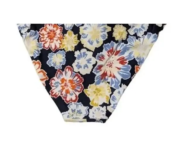 Tanya Taylor NWT Tia Floral Bikini Bottom Dahlia Beaded Hips Swim L Navy Blue