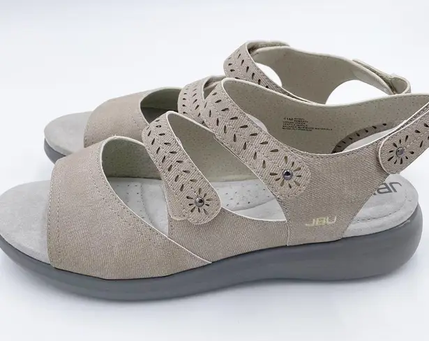 Jbu by Jambu Mabel Vegan Slingback Sandals Taupe Denim Textured Women's Size 11