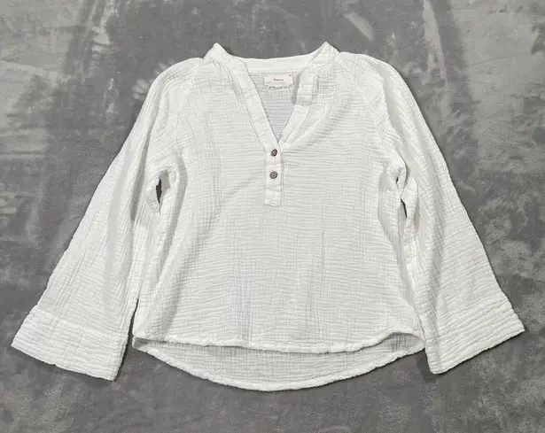 Xirena Top Small White Gauzy Lightweight Coastal Peasant Boho Vacation Resort