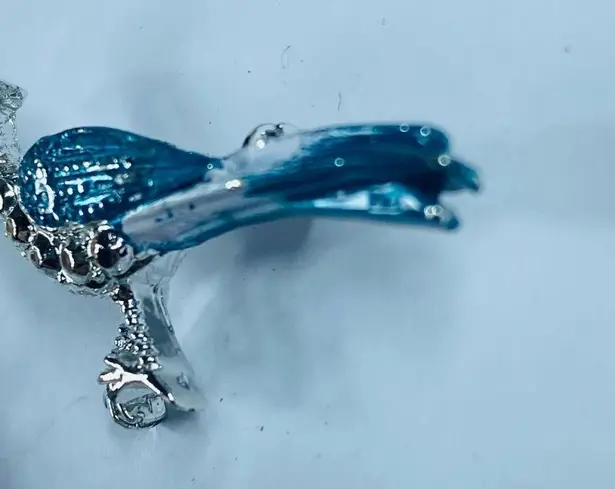 Road Runner Pin Brooch Large and Small Bird Metal Enamel Rhinestones Vintage