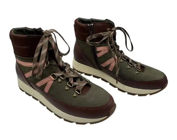 Alex Marie Boots Women 9 Green Thayla Leather Nubuck Lace Up Hiker Ankle Booties