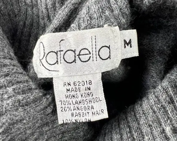 Rafaella Gray 70% Lambswool 20% Angora Rabbit Blend Sweater Long Sleeve Cowl Turtleneck