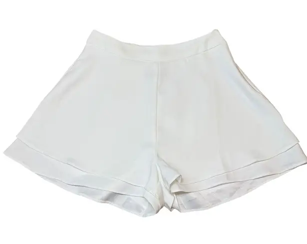 Lulus White Skort Shorts XS Layered Flared Mini Pleated Casual Cute