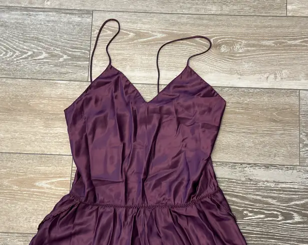 Vintage Barbizon Boutique Satin Remarque Sz S Purple Sleep Romper Teddy