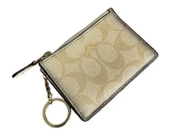 Coach  Coated Canvas Cardholder with Keychain