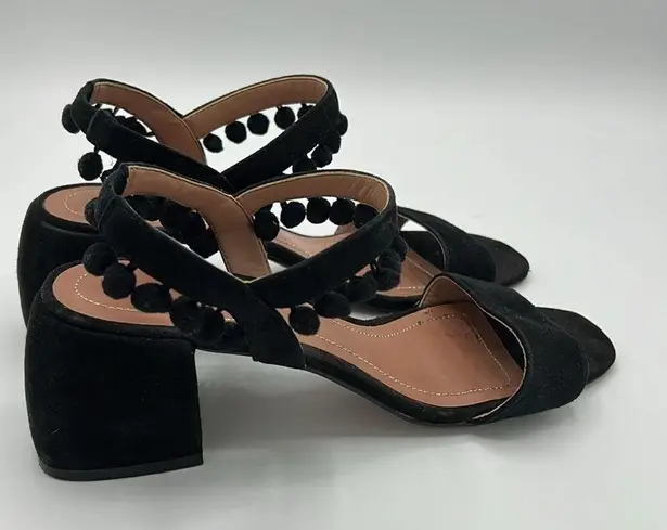 ZARA  Woman Sandals Pom-Poms Fun Suede Unique Size 6.5 B22A