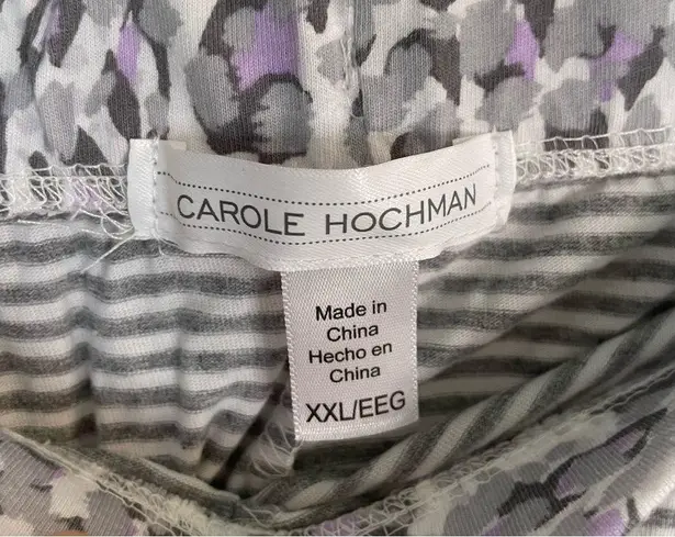 Carole Hochman  grey & white striped print casual lounge shorts, size XXL plus