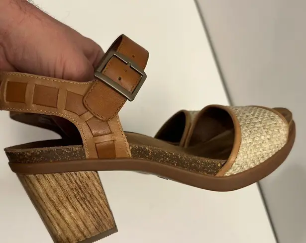 Dansko Debby Strappy Rocker Bottom Full Grain/Raffia Platform Sandal Sz EU 40