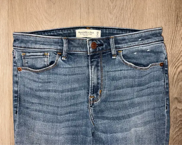 Abercrombie & Fitch Women’s Super Skinny Ankle Mid Rise Raw Hem Jeans 28/6L