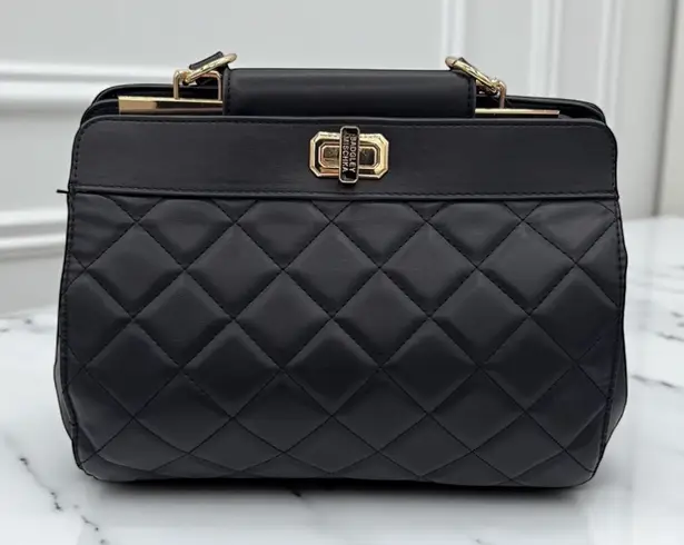 Badgley Mischka Quilted Mini Tote Crossbody Bag Black New With Tags