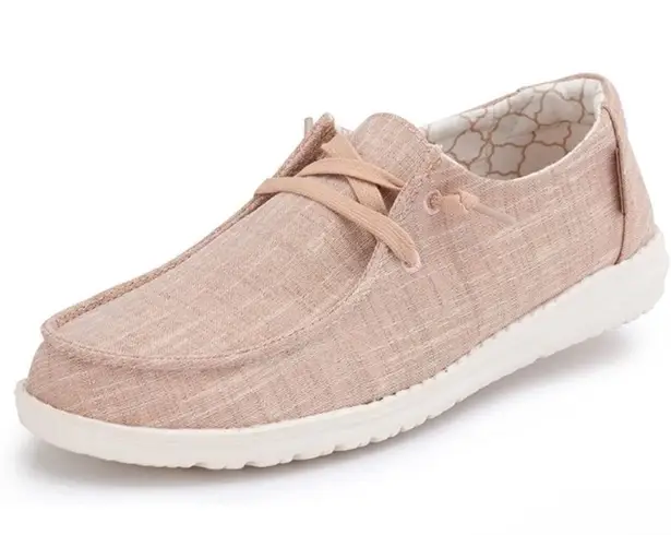 Hey Dude Wendy Sparkling Rose Gold Shoe Sz 7 Womens Loafers