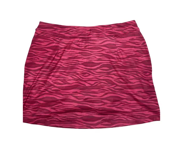 Greg Norman Play Dry Pink Animal Print Stretch Mini Skort Large