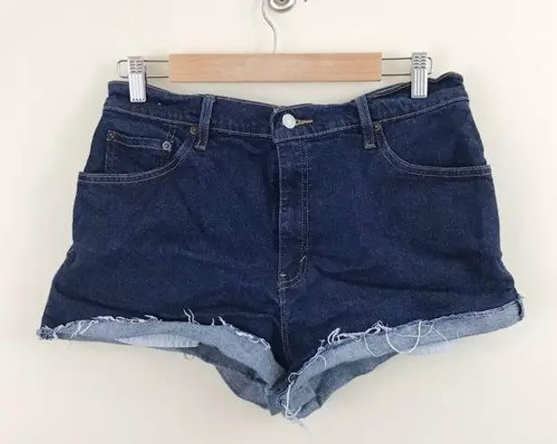 Levi's Vintage Y2K  550 High Waist cheeky dark wash Cutoffs Jean shorts 12 30