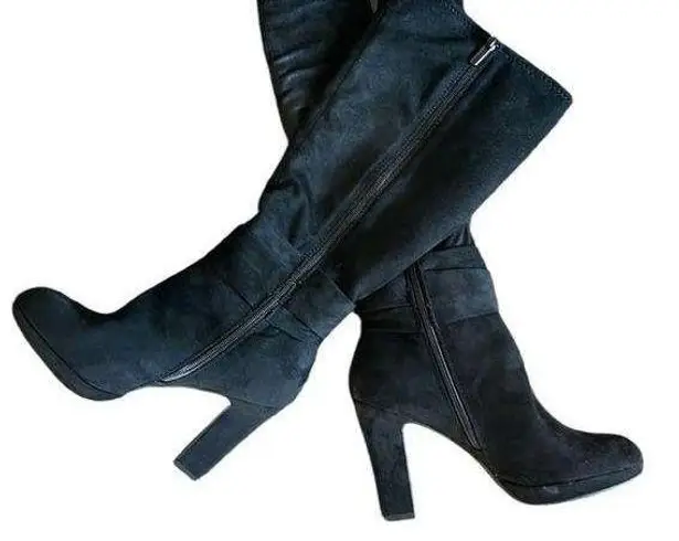 Impo Olexa suede platform stretch boots with block heel