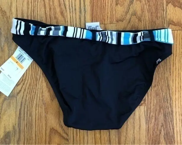 Jag jeans NEW NWT  Solid Black Blue White Belted Stripe Y2K Bikini BOTTOM Small S