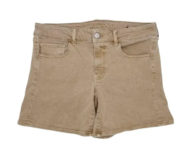 American Eagle  Outfitters Super Stretch Twill X Midi Shorts Khaki Tan Size 12