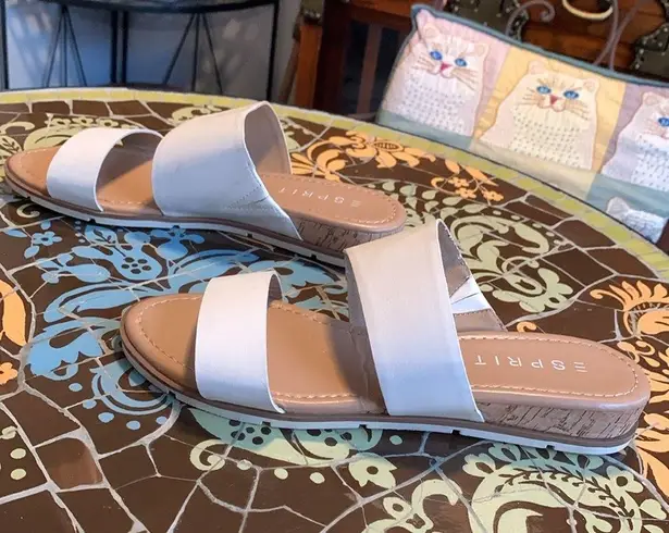 Esprit WHITE LEATHER SANDAL Sz: 9M