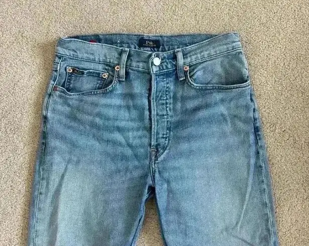 POLO Ralph Lauren The Callen High Rise Slim Fit Jeans Raw Hem Womens Size 28 Blue