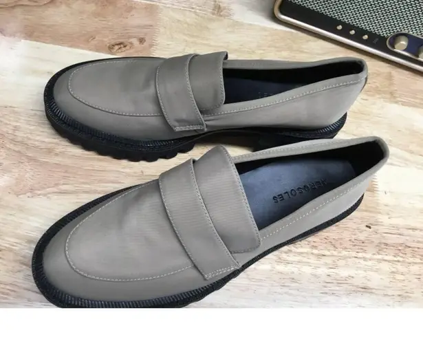 Aerosoles Rodney Penny Loafers Womens US 7M Gray Slip On Block Heel Casual Shoes