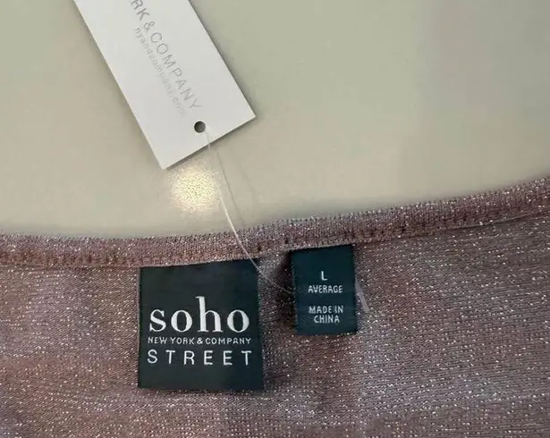 SOHO Street NWT New York & Company Crop Top Women's Large Pink Glittery/Shimmery