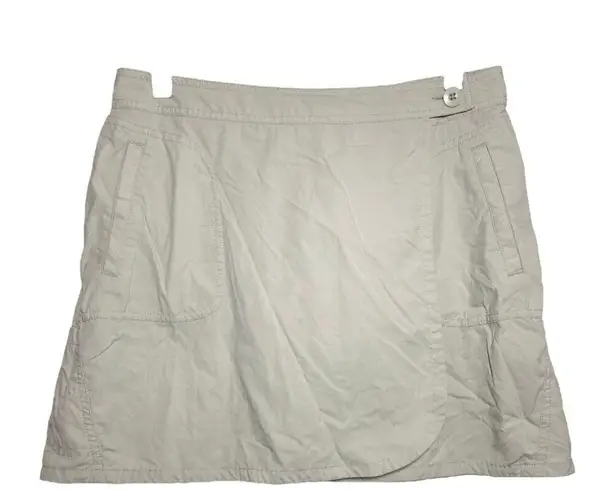 Patagonia  Solimar Skort Skirt Wrap Front Button Closure Beige 6