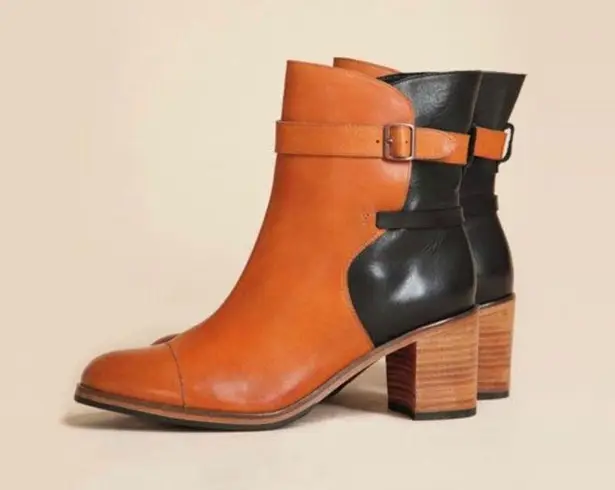 Wolverine Samantha Pleet Tan & Black 1000 Mile Bonny Leather Ankle Boots Sz 9.5