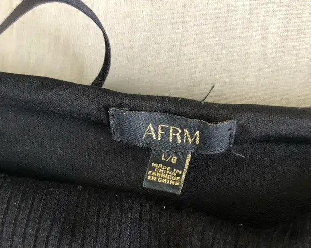 AFRM fauna black ribbed tanks midi dress Size L